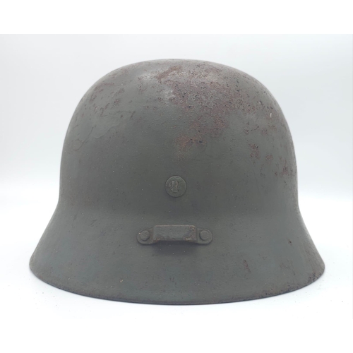 227 - WW2 Hungarian Helmet used by the Finnish 4th Division Kev Os 4 “White Death Unit” Helmet.