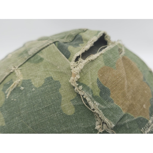 503 - Vietnam War Era US M1 Helmet with Reversible Helmet Cover.