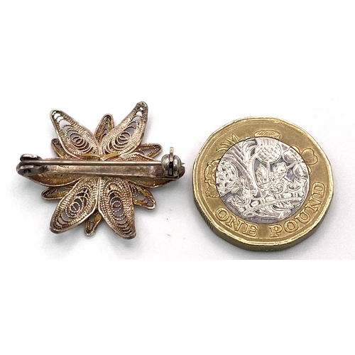 930 - WW2 German .800 Silver Gebirgsjäger’s (3 rd Reich Mountain Troops) Edelweiss Sweethearts Brooch.