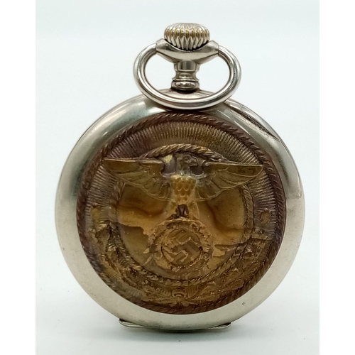 267 - 3rd Reich S.A Pocket Watch with Swiss movement by Moreis. Good working order.