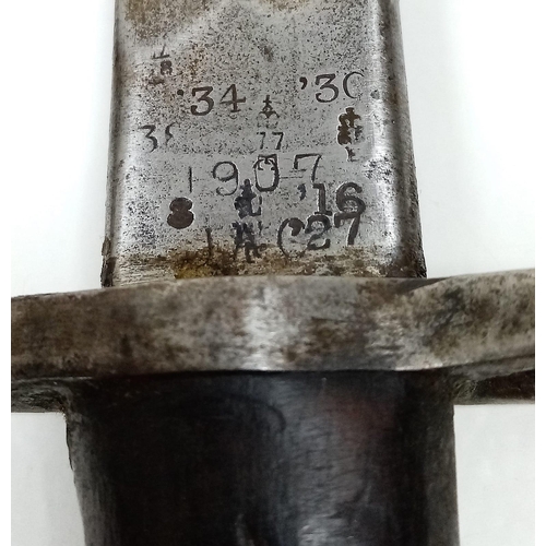 292 - WW1 British 1907 Pattern Bayonet Unit Marked to the 5 th Bn Welsh Fusiliers. Dated 1916. Rare Maker ... 