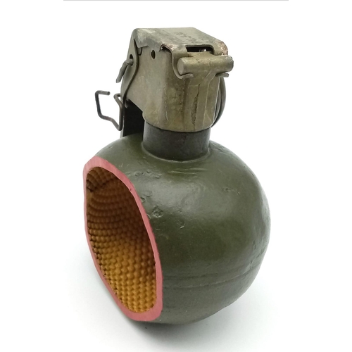 558 - INERT Cutaway Vietnam Era US M-67 “Baseball” Grenade. The theory was that most American boys could t... 