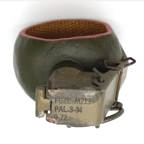 558 - INERT Cutaway Vietnam Era US M-67 “Baseball” Grenade. The theory was that most American boys could t... 