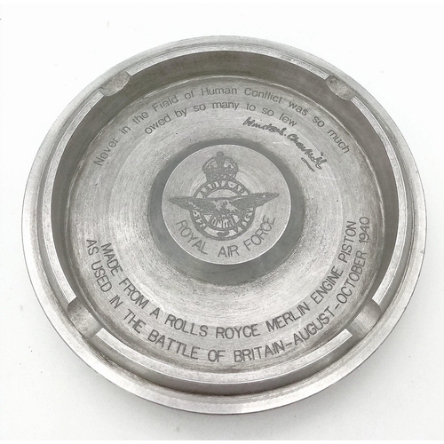 765 - WW2 British Spitfire Piston Ashtray. Sold after the war to raise funds for charities.