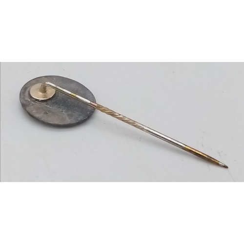 951 - WW2 German Silver Wound Badge Stick Pin on original backing Card.