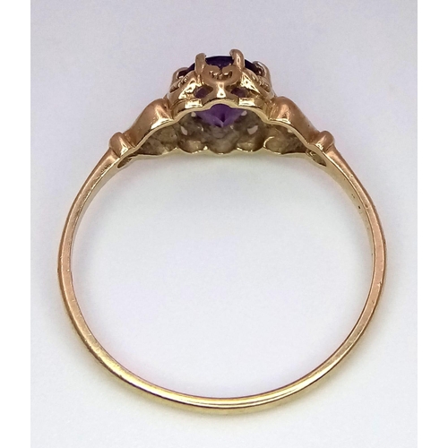 475 - 9K Yellow Gold Purple Stone Set Ring
Believed to be Amethyst.
Size: N/O
Weight: 1.3g
SC-3060