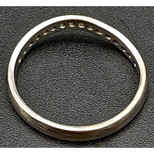 429 - An 18K White Gold Diamond Half Eternity Wave Ring. Size L. 2.62g total weight. Ref: 14505