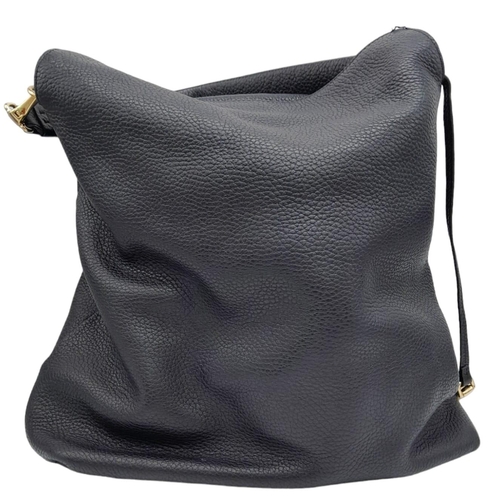 144 - A Burberry Black Cale Hobo Bag. A leather exterior with a looping shoulder strap, gold tone hardware... 