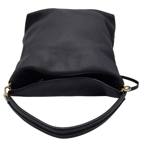 144 - A Burberry Black Cale Hobo Bag. A leather exterior with a looping shoulder strap, gold tone hardware... 