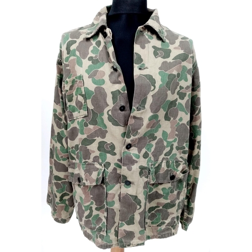 667 - Vietnam War Era “In Country Made” Frog skin Pattern Camo Shirt. Based on the USMC Hbt from the Pacif... 