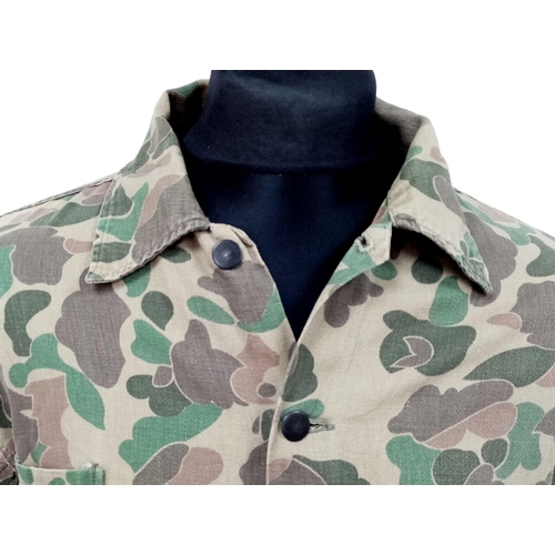 667 - Vietnam War Era “In Country Made” Frog skin Pattern Camo Shirt. Based on the USMC Hbt from the Pacif... 