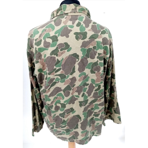 667 - Vietnam War Era “In Country Made” Frog skin Pattern Camo Shirt. Based on the USMC Hbt from the Pacif... 