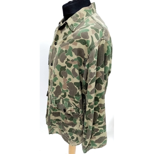 667 - Vietnam War Era “In Country Made” Frog skin Pattern Camo Shirt. Based on the USMC Hbt from the Pacif... 