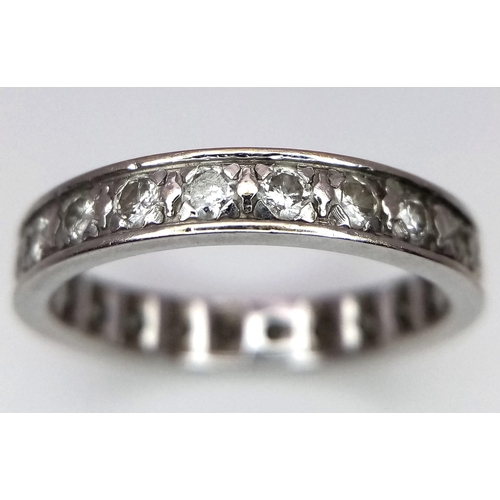 172 - A 18K WHITE GOLD DIAMOND FULL ETERNITY RING 1CT 3.4G SIZE N