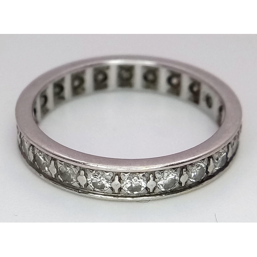 172 - A 18K WHITE GOLD DIAMOND FULL ETERNITY RING 1CT 3.4G SIZE N