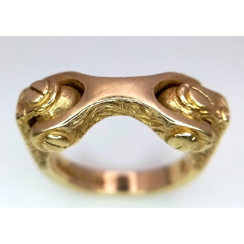 95 - 9K Yellow Gold Horse Bit Fancy Ring.
Size: Q
Weight: 9.6g
SC-3072