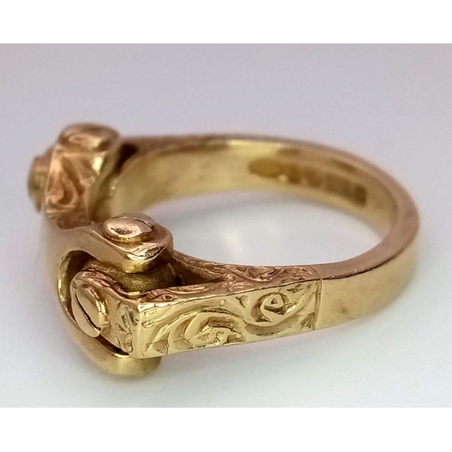 95 - 9K Yellow Gold Horse Bit Fancy Ring.
Size: Q
Weight: 9.6g
SC-3072