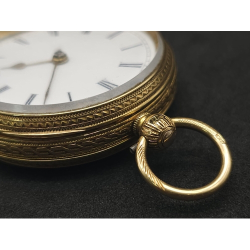 645 - An Exquisite Antique 1849 18K Gold Pocket Watch and 18K Gold Key. Ornate 18K gold Sheffield Hallmark... 