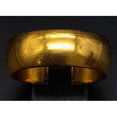 25 - A 22K GOLD(TESTED) BAND RING .   6.1gms   size U