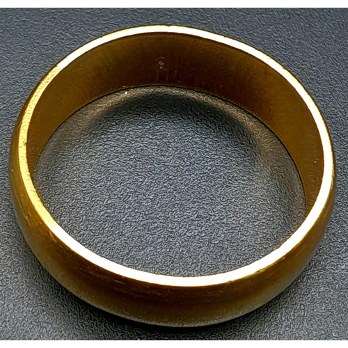 25 - A 22K GOLD(TESTED) BAND RING .   6.1gms   size U