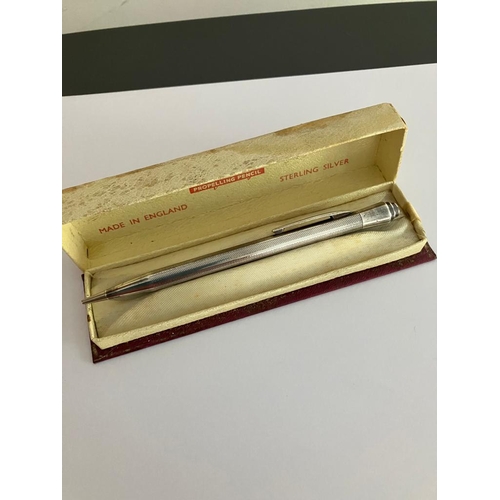 371 - Vintage SILVER PROPELLING PENCIL  Complete with original box and a full tube of spare  lead refills.... 