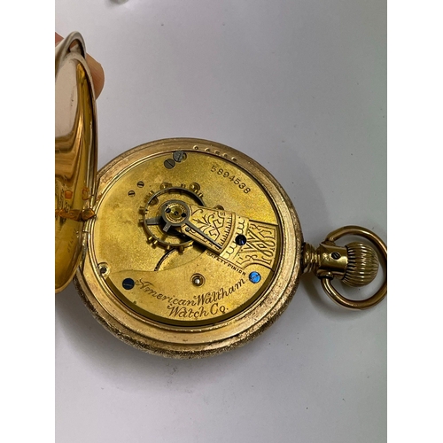 591 - Antique Waltham Full Hunter Pocket Watch As found