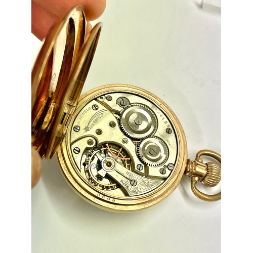 605 - Vintage Masonic full hunter pocket watch Working