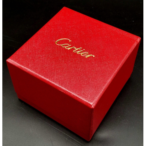 61 - A CARTIER 18K WHITE GOLD GENTS RING IN ORIGINAL BOX WITH CARTIER AUTHENTICTY CERTIFICATE .   8.4gms ... 