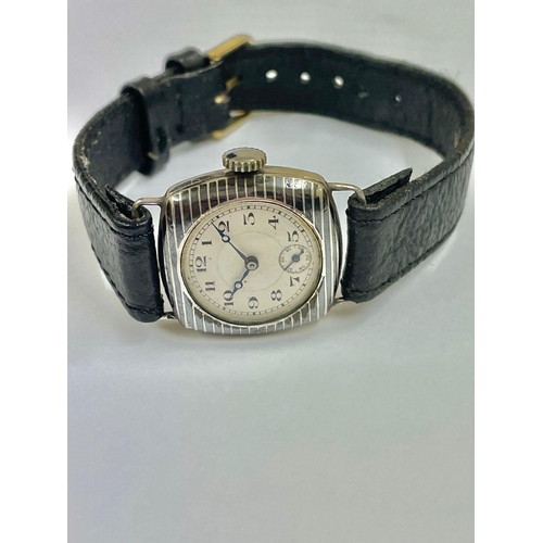 720 - Vintage silver & niello wristwatch