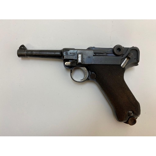 38 - A Deactivated German WW1 Luger P08 Dated 1918. It bears full matching numbers including the magazine... 