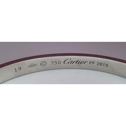 6 - A 18K WHITE GOLD CARTIER STYLE BANGLE 25.8G