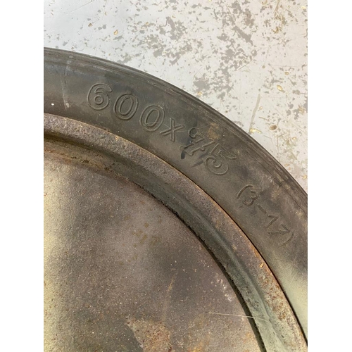 664 - A WW2 German Armoured Vehicle Wheel - The rubber is dated 1938. ML431