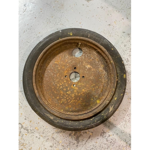 664 - A WW2 German Armoured Vehicle Wheel - The rubber is dated 1938. ML431