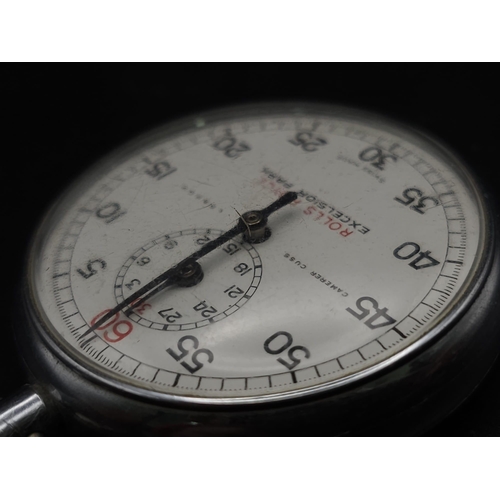 388 - A Vintage Rolls Royce Excelsior Park Stopwatch. White dial with sub dial. 5cm diameter. In working o... 