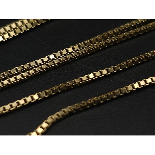 540 - A 40cms 9K GOLD BOX CHAIN .  3gms