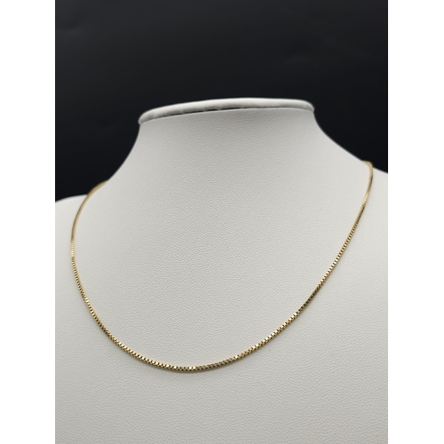 540 - A 40cms 9K GOLD BOX CHAIN .  3gms