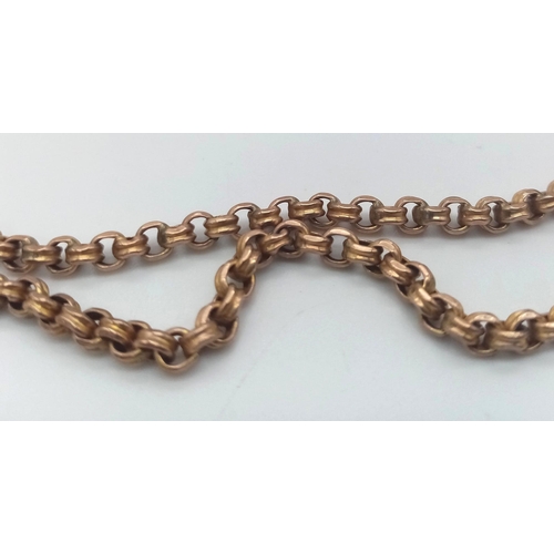 609 - A 76cms 9k rose gold belcher chain .  13.7gms