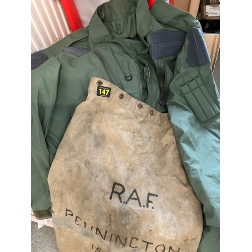 147 - World War II RAF kitbag, Together with later period RAF coveralls in Excellent condition.