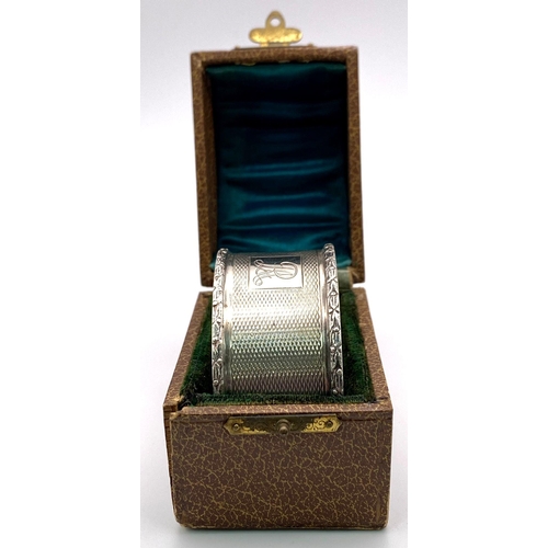 740 - A Rare George VI, 1937/8 Hallmarked Napkin Ring in its Original Fitted Case.
31.68 Grams.