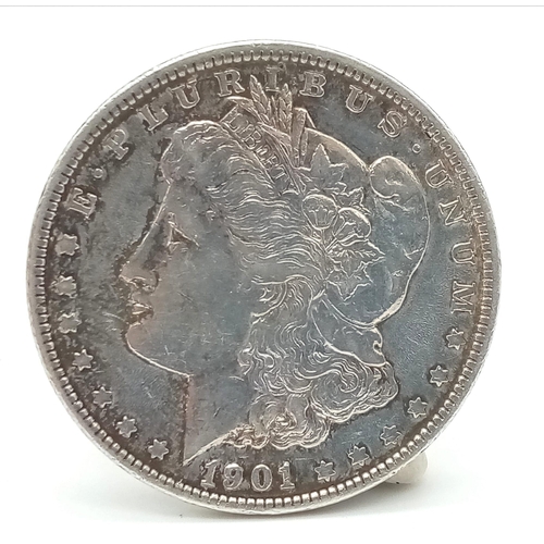 838 - A Key Date, 1901 Morgan Silver Dollar. 
26.8 Grams.