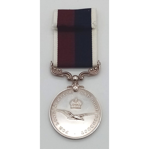 121 - Royal Air Force Long Service and Good Conduct medal GVIR 1st type named to: W/O R G Johnson (355661)... 