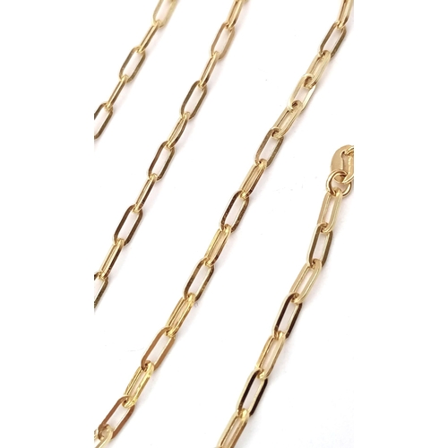 373 - A 45cms PAPERLINK CHAIN IN 9K GOLD . 1.9gms