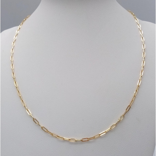 373 - A 45cms PAPERLINK CHAIN IN 9K GOLD . 1.9gms