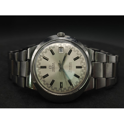 709 - Omega Geneve Dynamic Men's Watch.
In working order, watch displays date and 42mm wide. Stainless ste... 