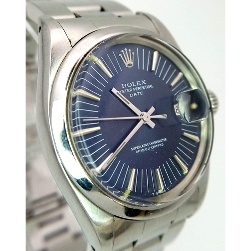 542 - A Vintage Rolex Oyster Perpetual Date Automatic Gents Watch. Stainless steel bracelet and case - 35m... 