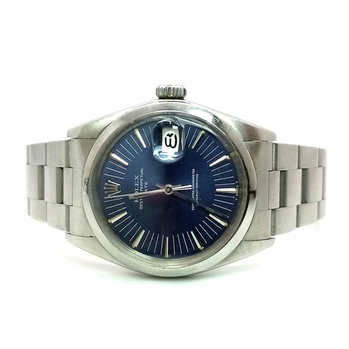 542 - A Vintage Rolex Oyster Perpetual Date Automatic Gents Watch. Stainless steel bracelet and case - 35m... 