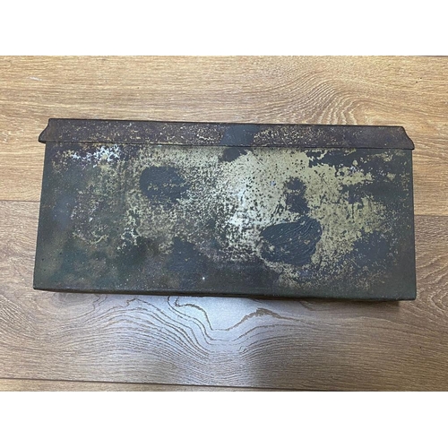 899 - A WW2 German Afrika Korp MG34/42 Ammo Tin - with a working latch. Some of the original paint remains... 