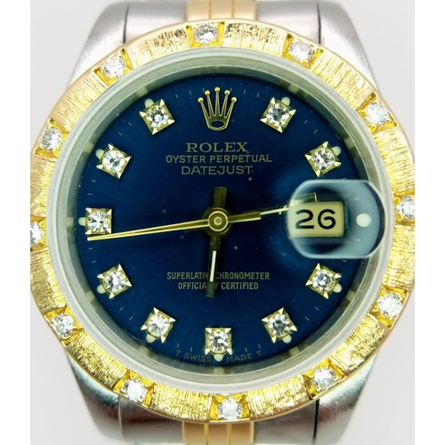 262 - A Rolex Oyster Perpetual Datejust Bi-Metal Ladies Watch. Gold and stainless steel bracelet and case ... 