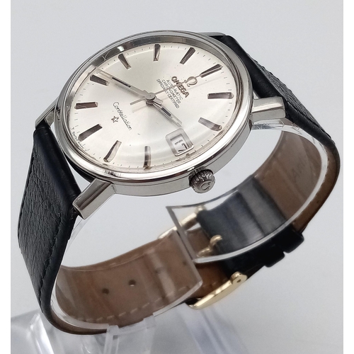 107 - Omega Constellation Chronometer Men's Watch.
Automatic movement, leather strap, 32mm dial. Circa 196... 