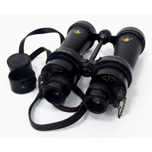 325 - Barr and Stroud WW1 RN binoculars with case. Excellent condition. Fully serviced.